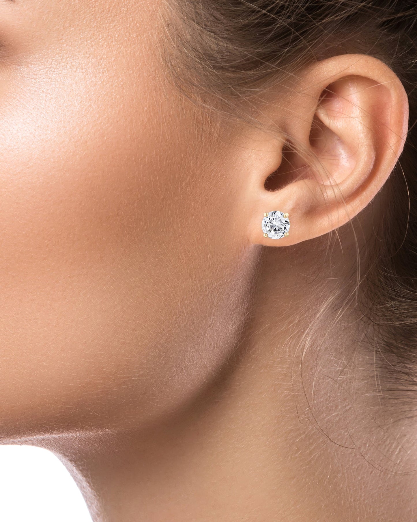 Luxe Round Stud Yellow Gold Setting