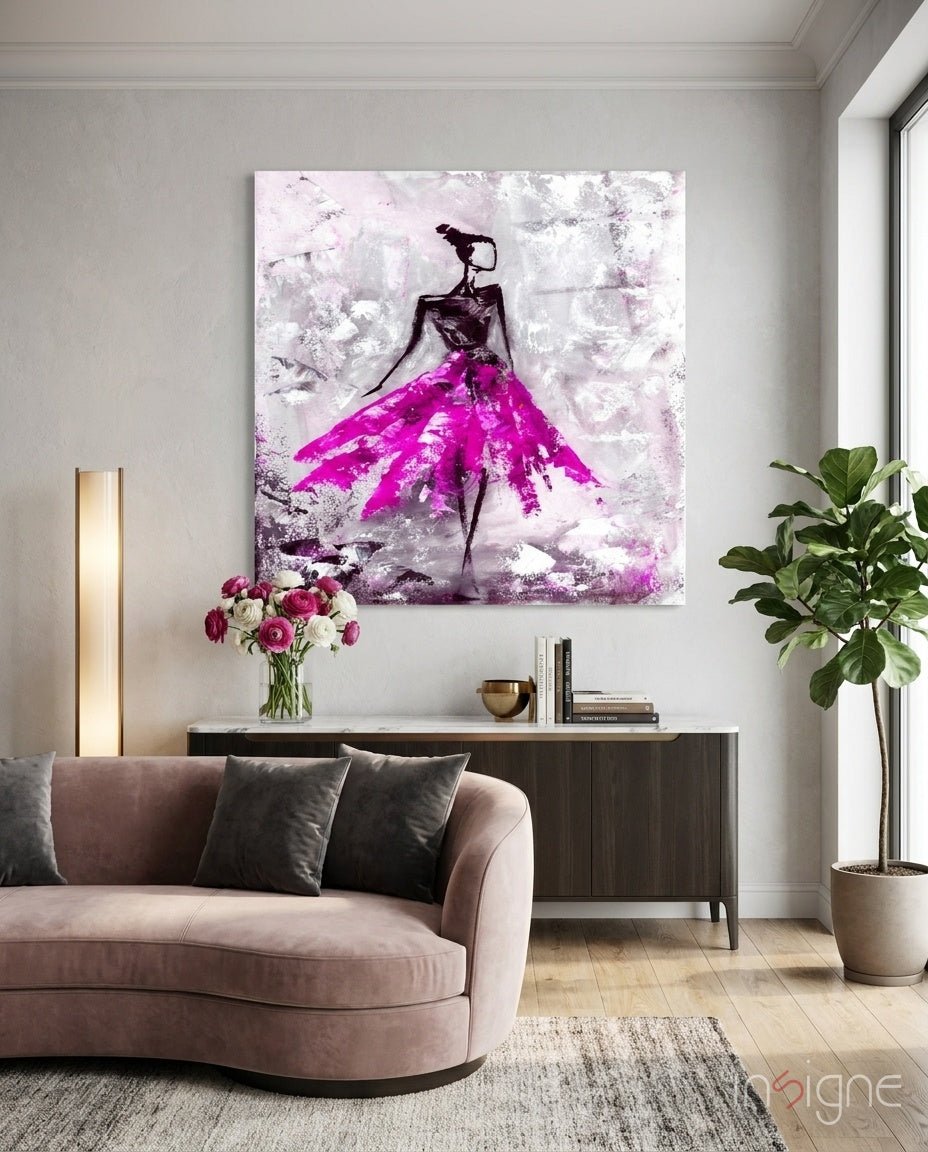 Woman (Pink) Glass Wall Art