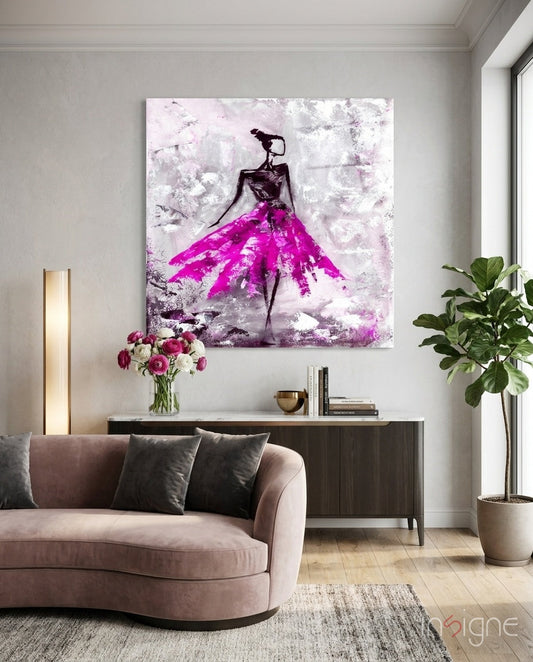 Woman (Pink) Glass Wall Art