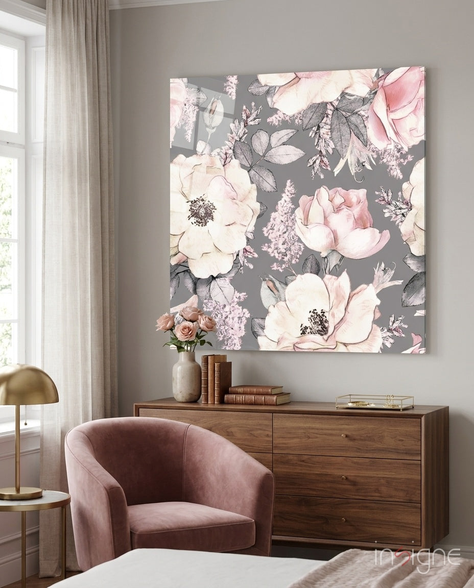 Flower Glass Wall Art