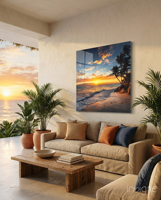 Palm Trees Glass Wall Art