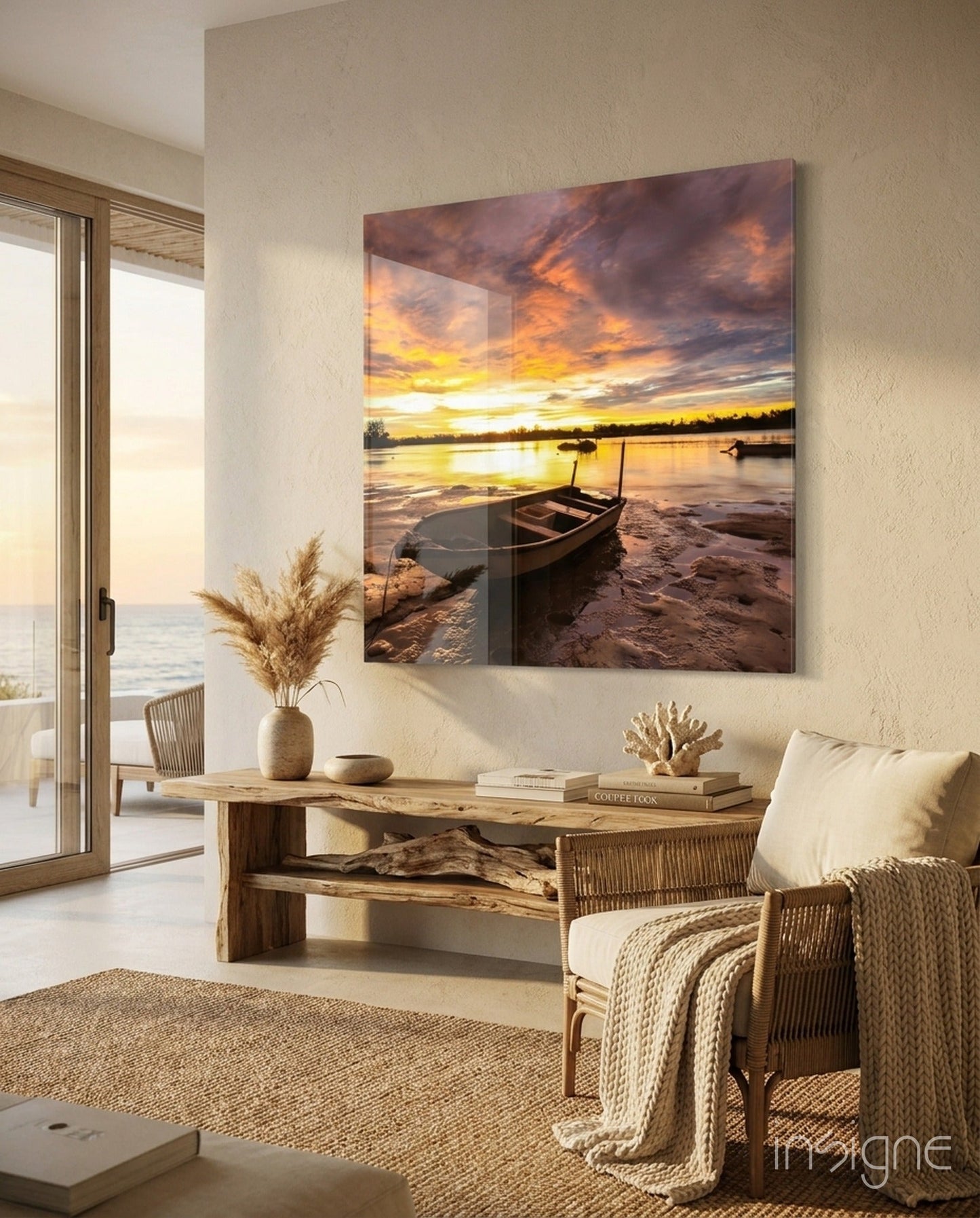 Boat Glass Wall Art