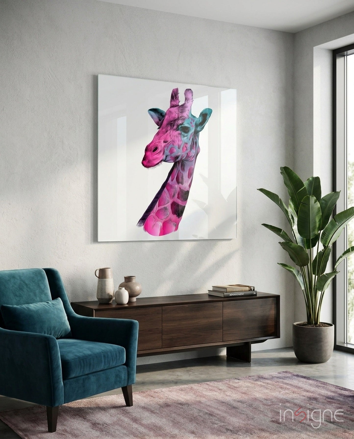 Giraffe Glass Wall Art