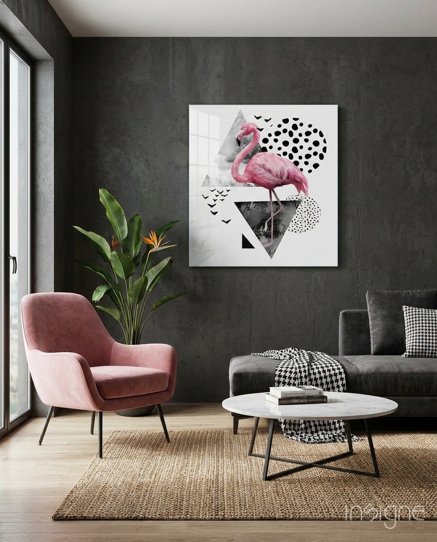 Flamingo Glass Wall Art