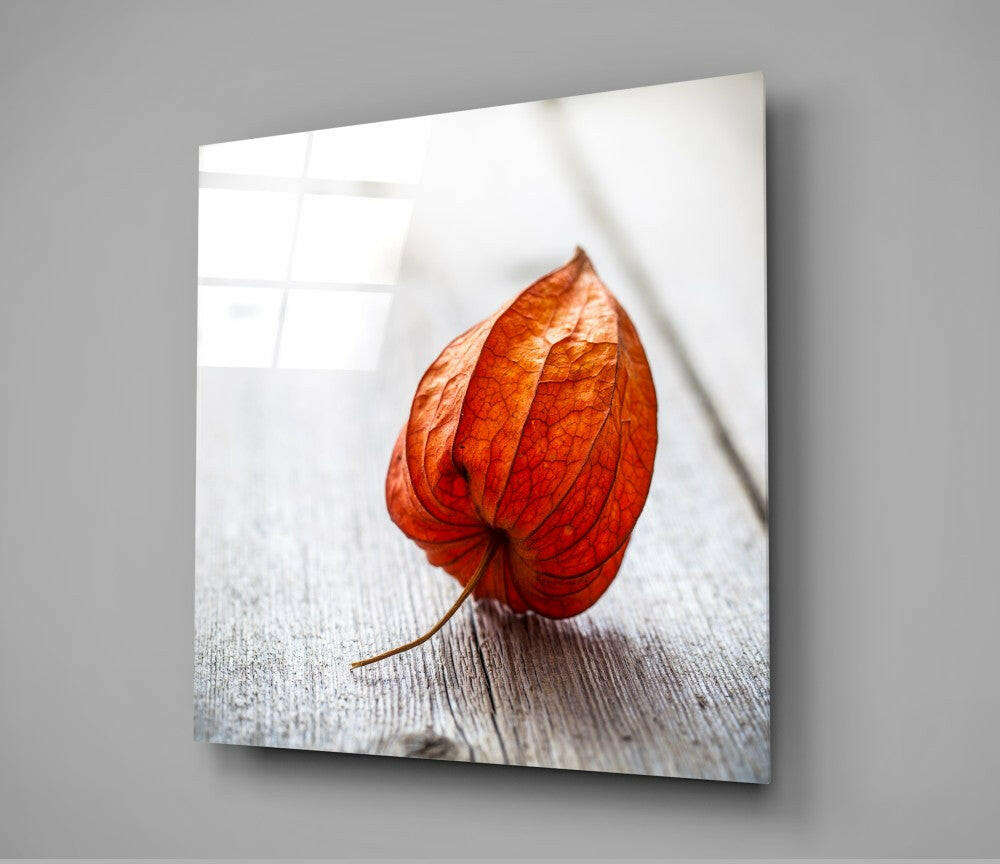 Dry Leaf Glass Wall Art-1