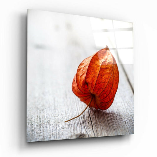 Dry Leaf Glass Wall Art-0