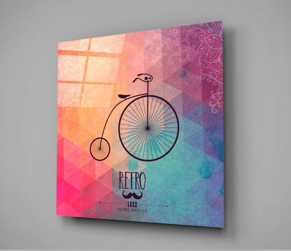 Retro Bicycle Glass Wall Art-1