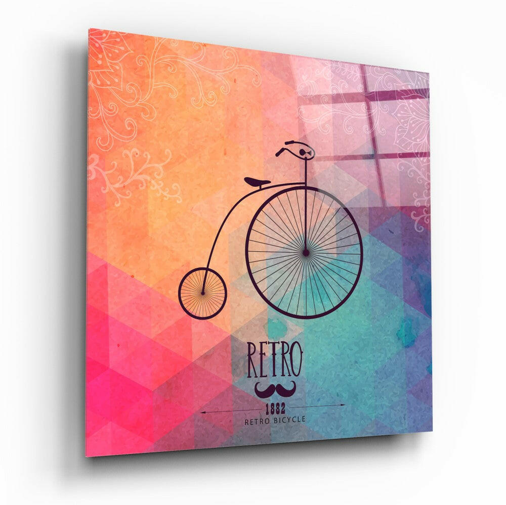 Retro Bicycle Glass Wall Art-0
