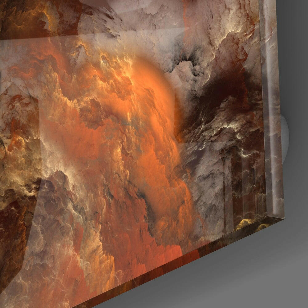 Golden Chaos Abstract Glass Wall Art-2