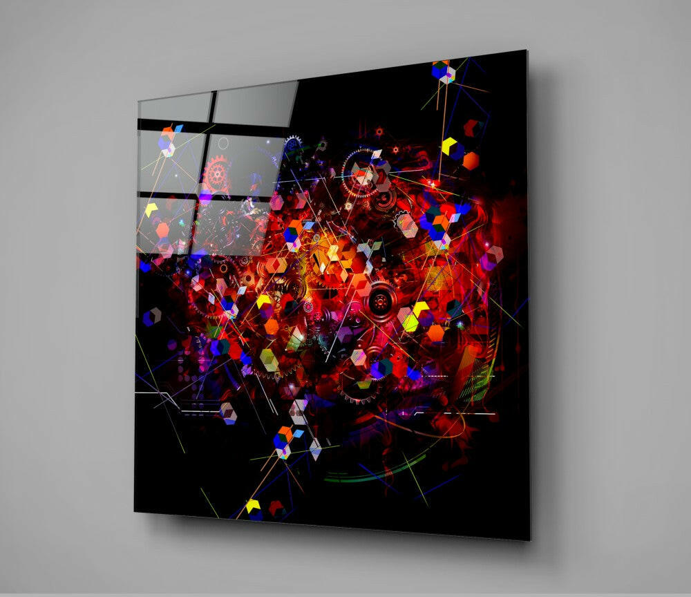 Mechanical Harmony Glass Wall Art-1