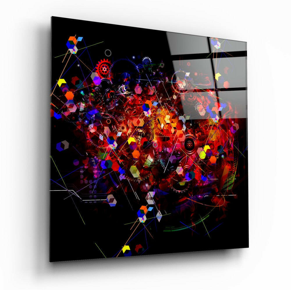 Mechanical Harmony Glass Wall Art-0