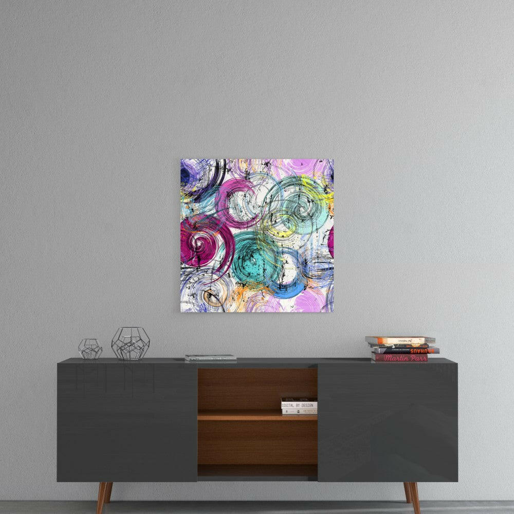 Abstract Snail Shells Glass Wall Art-3