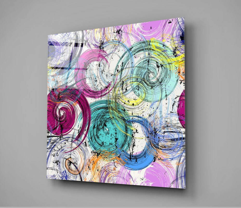 Abstract Snail Shells Glass Wall Art-1