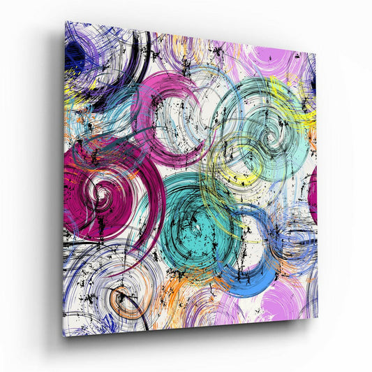 Abstract Snail Shells Glass Wall Art-0