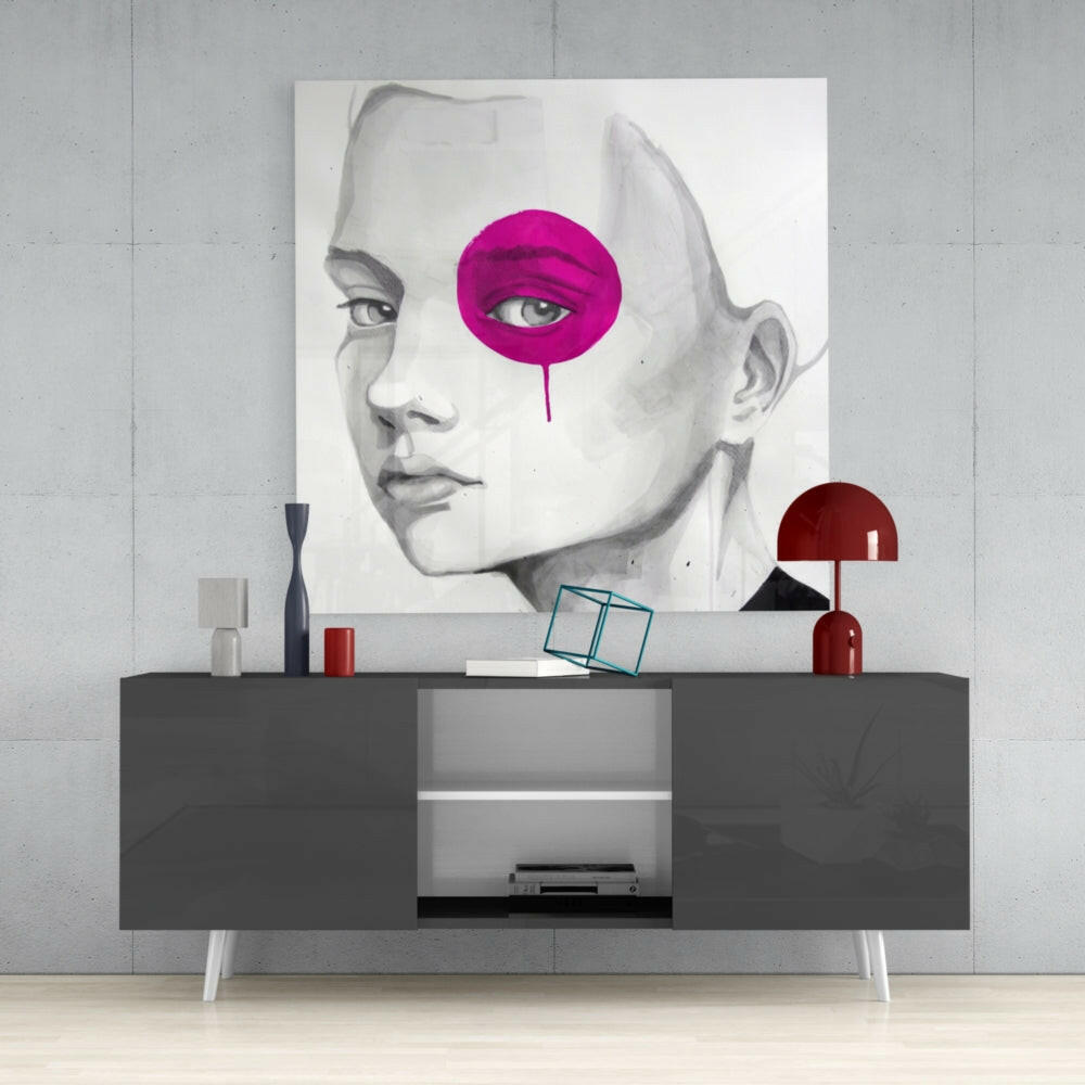 Pink Look Glass Wall Art-3