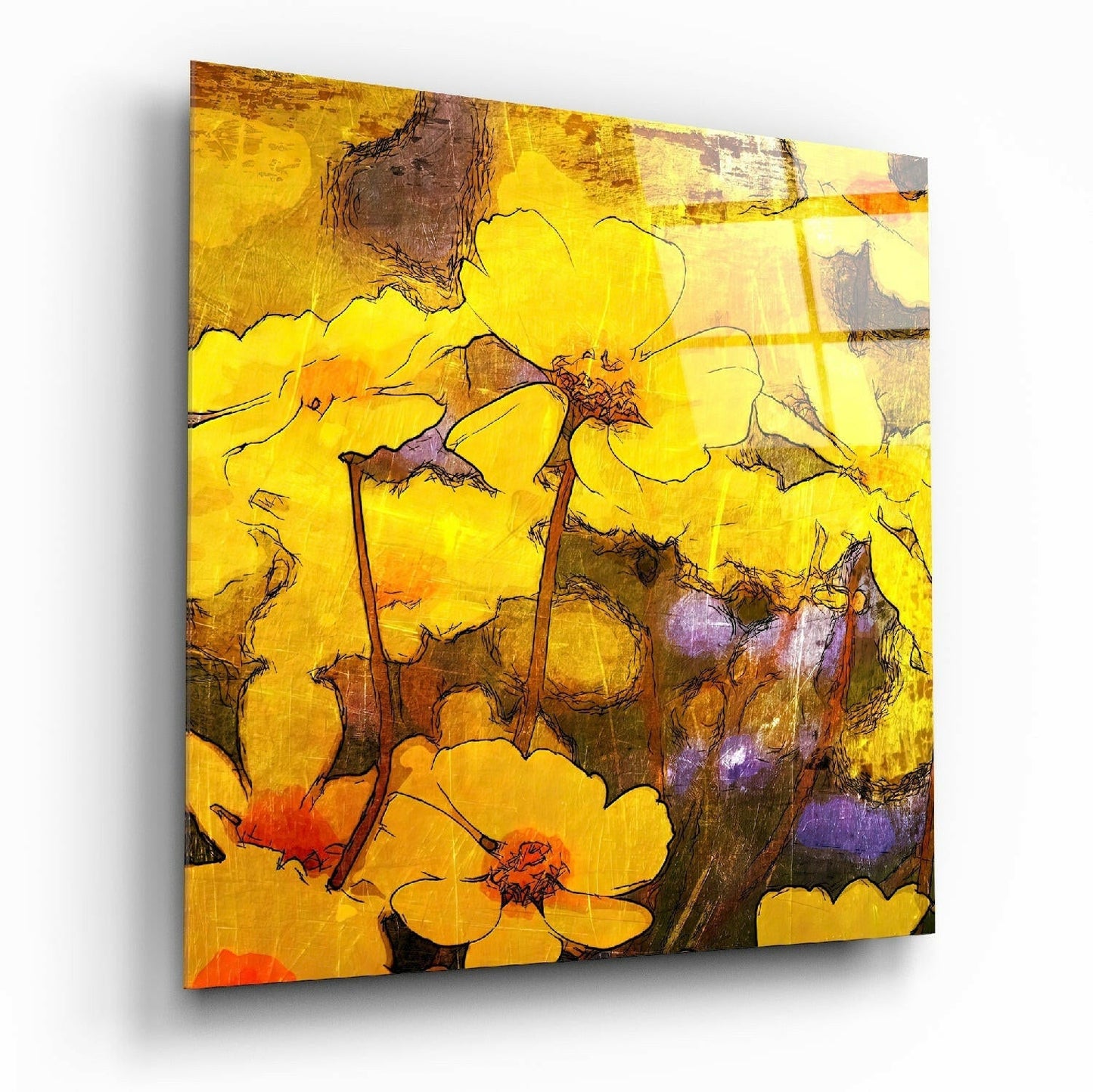 Flowers Glass Wall Art