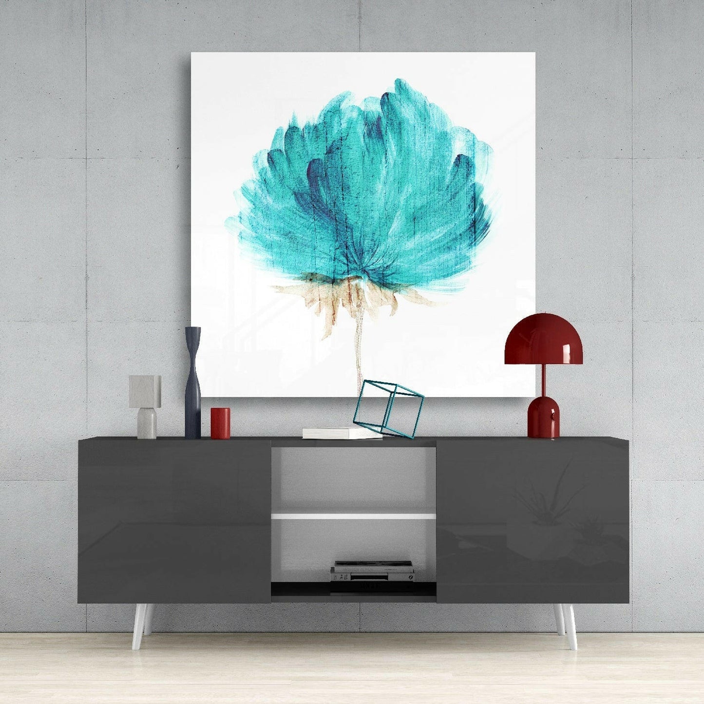 Watercolor Flower Glass Wall Art