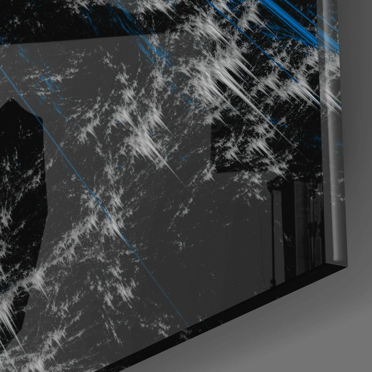 Blue Explosion Glass Wall Art