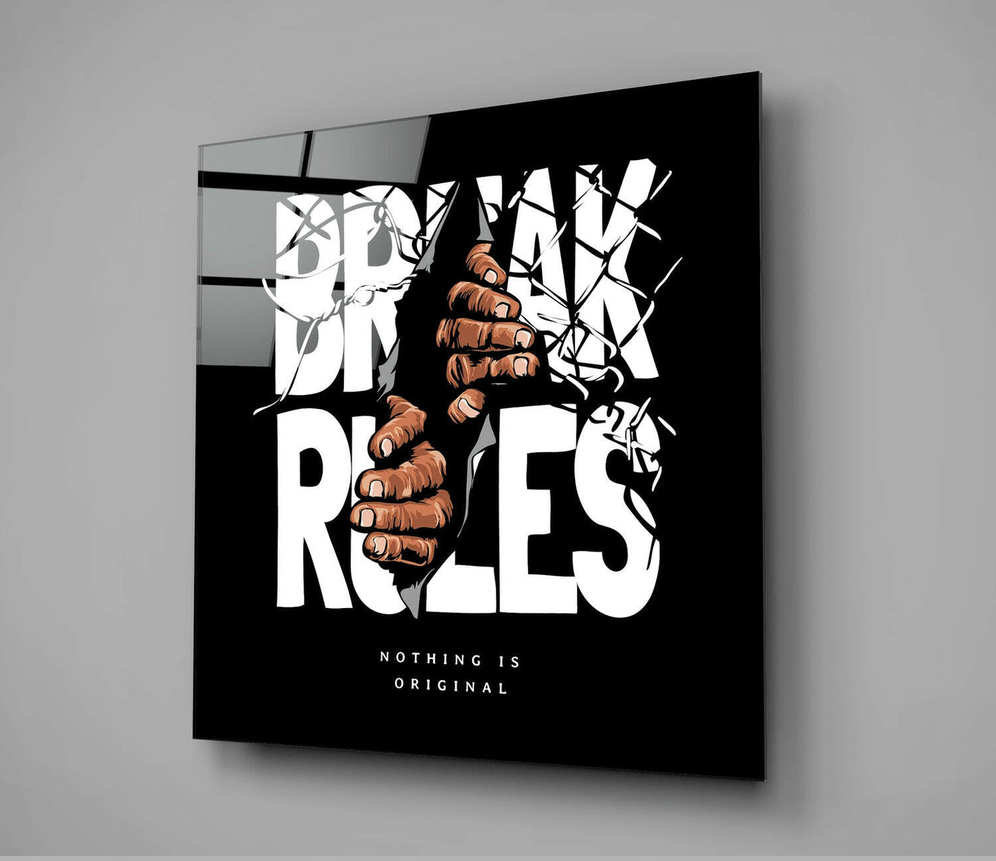 Rule Breaker Glass Wall Art