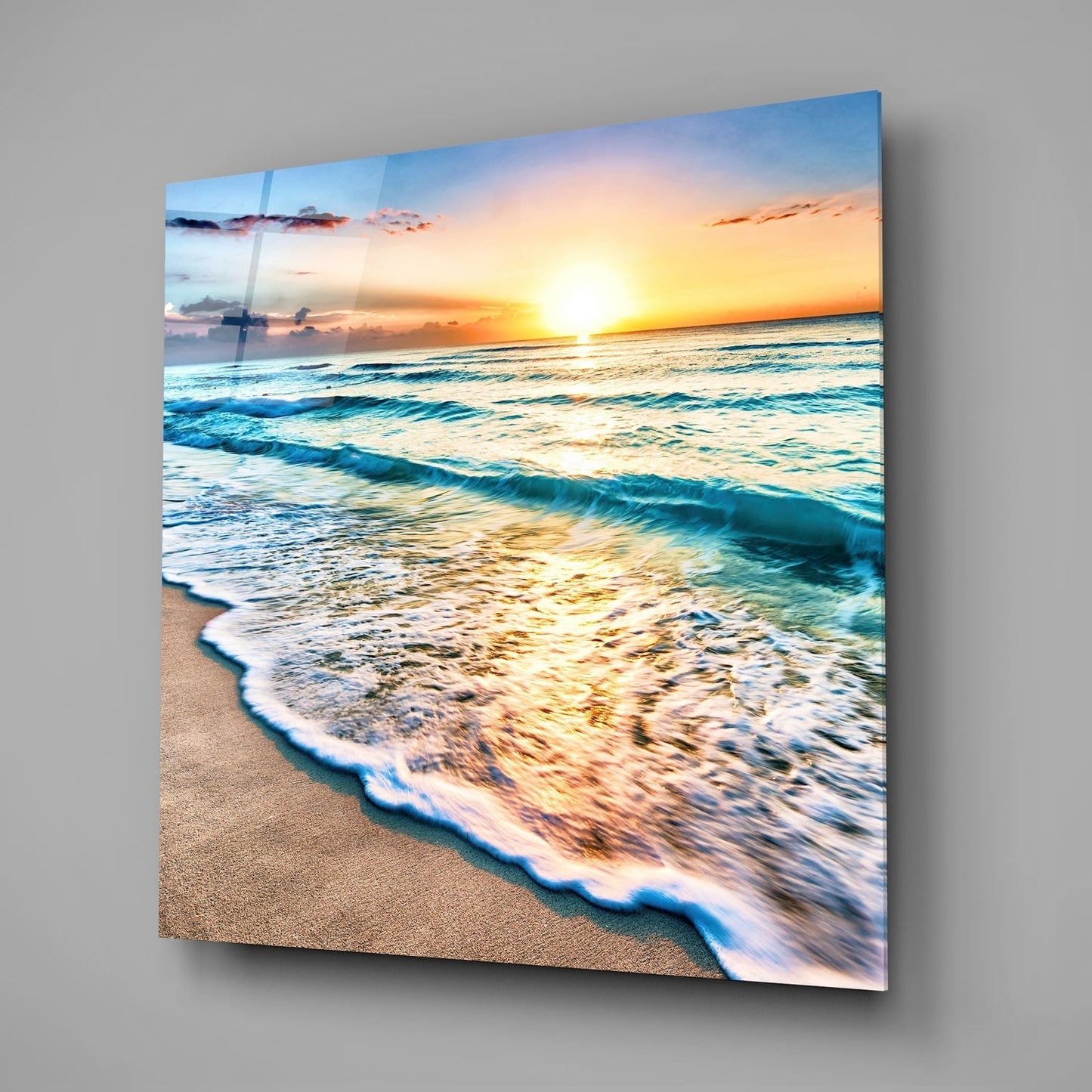 Sunset  Glass Wall Art