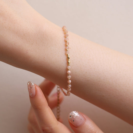 Rose quartz beaded bracelet-0