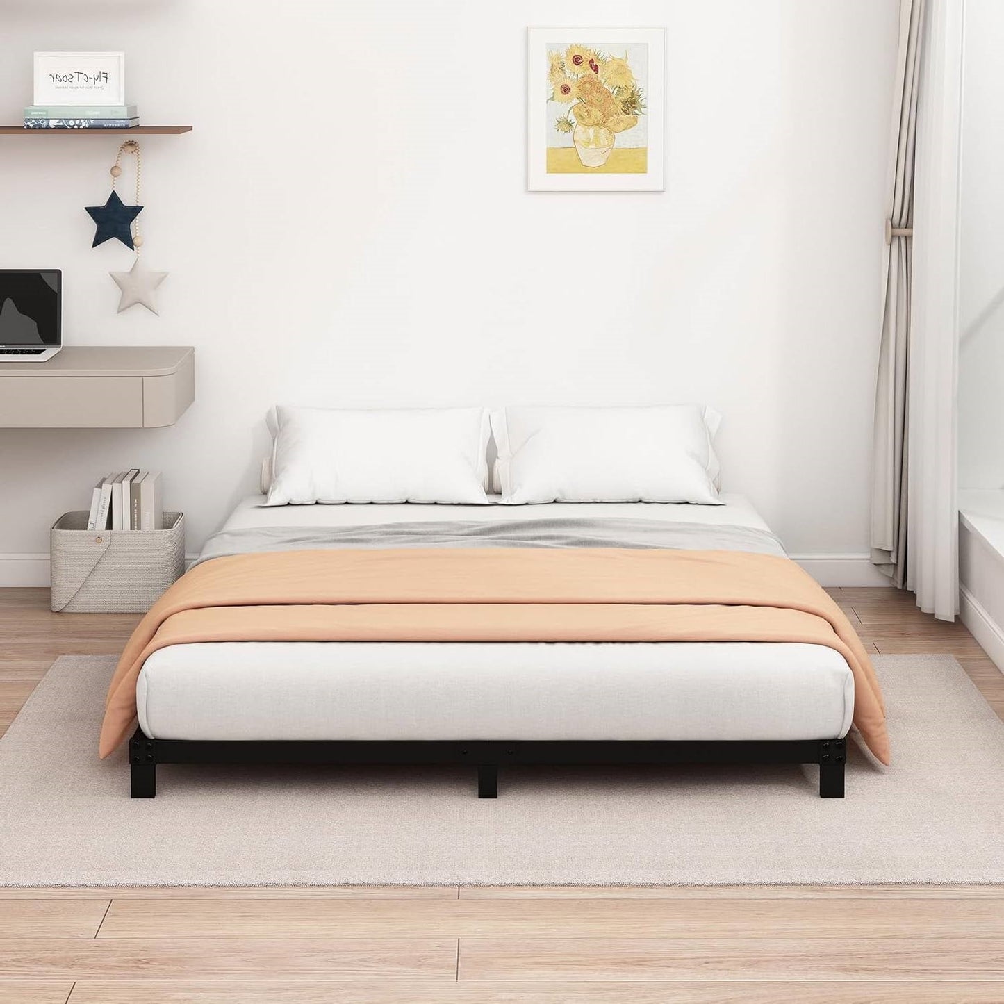 King size 5-inch Heavy Duty Metal Bed Frame with 3,000 lb. Weight Capacity-0
