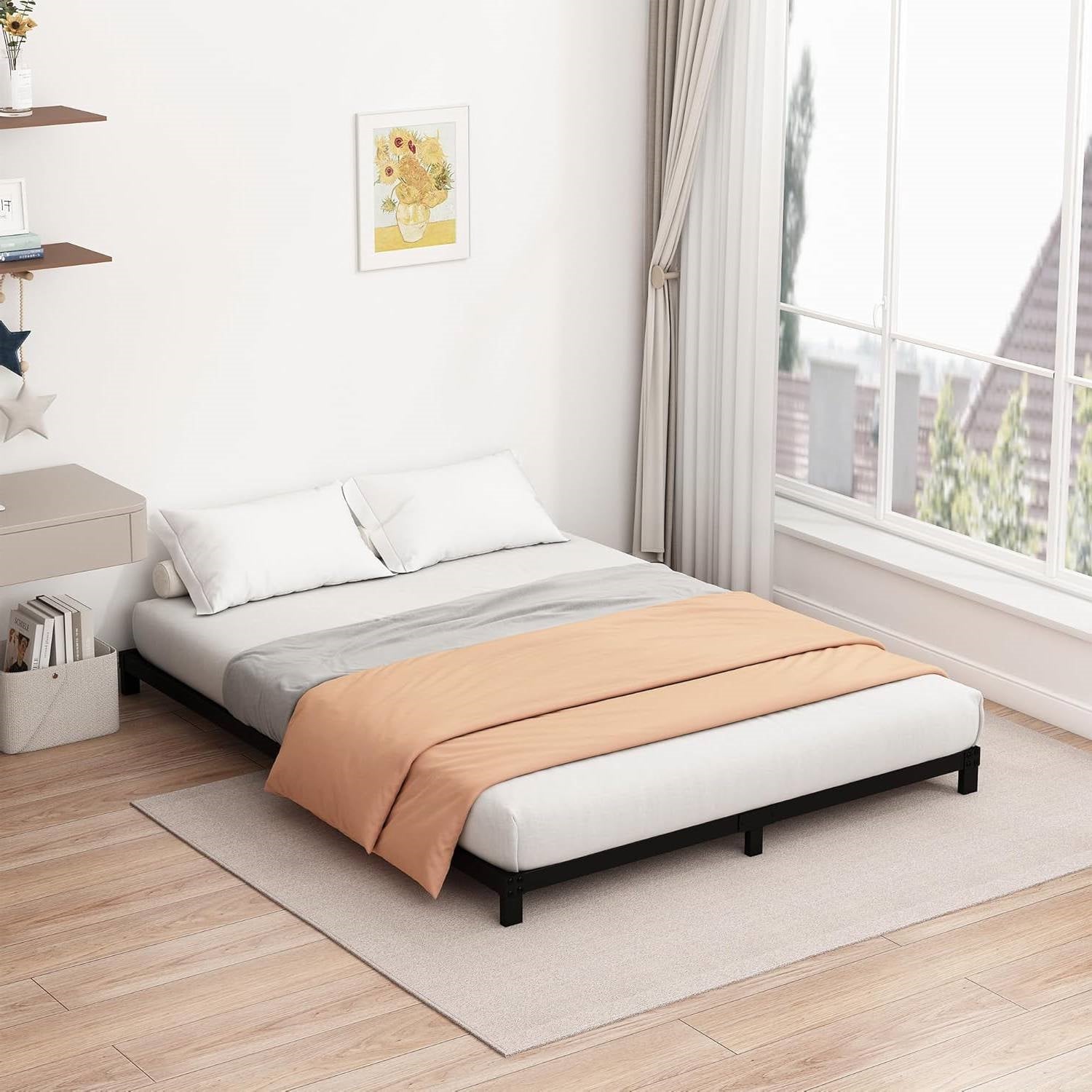 King size 5-inch Heavy Duty Metal Bed Frame with 3,000 lb. Weight Capacity-2