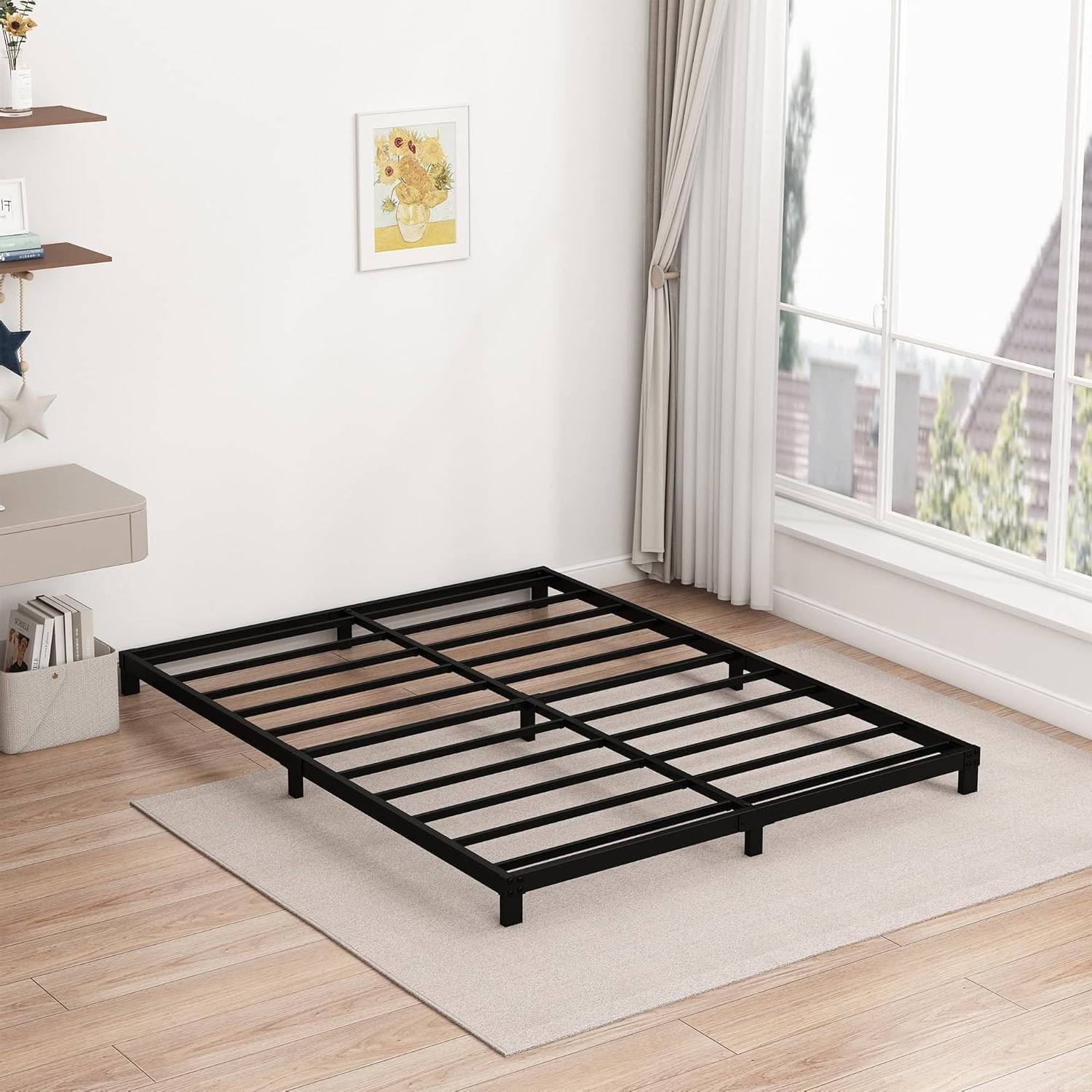 King size 5-inch Heavy Duty Metal Bed Frame with 3,000 lb. Weight Capacity-3