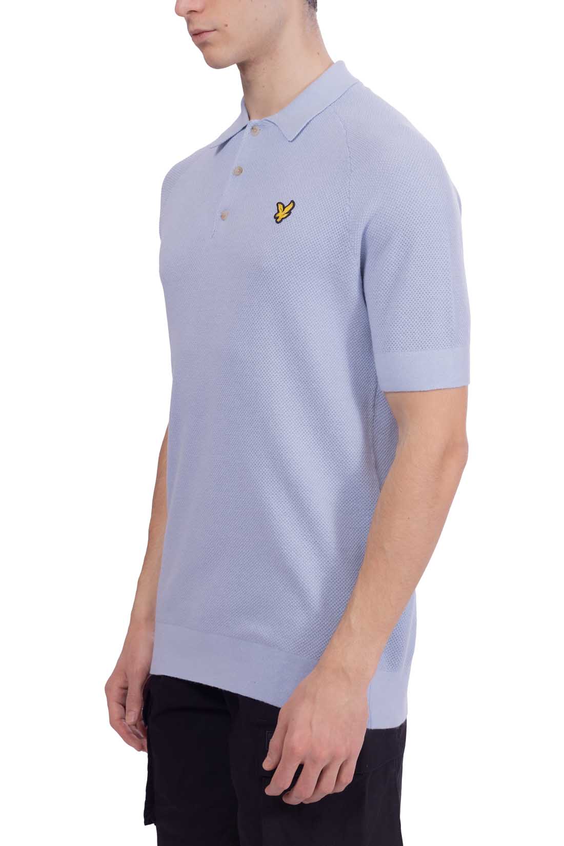 LYLE & SCOTT - Men's knitted polo shirt in linen blend-9