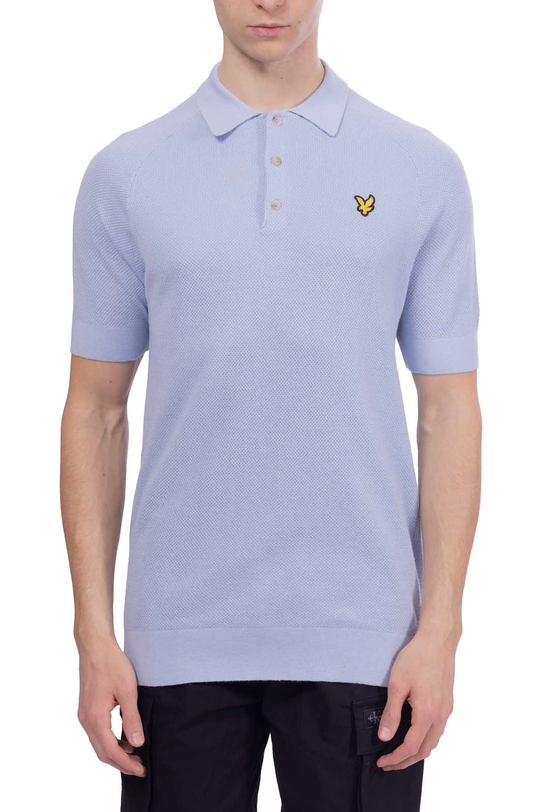 LYLE & SCOTT - Men's knitted polo shirt in linen blend-3