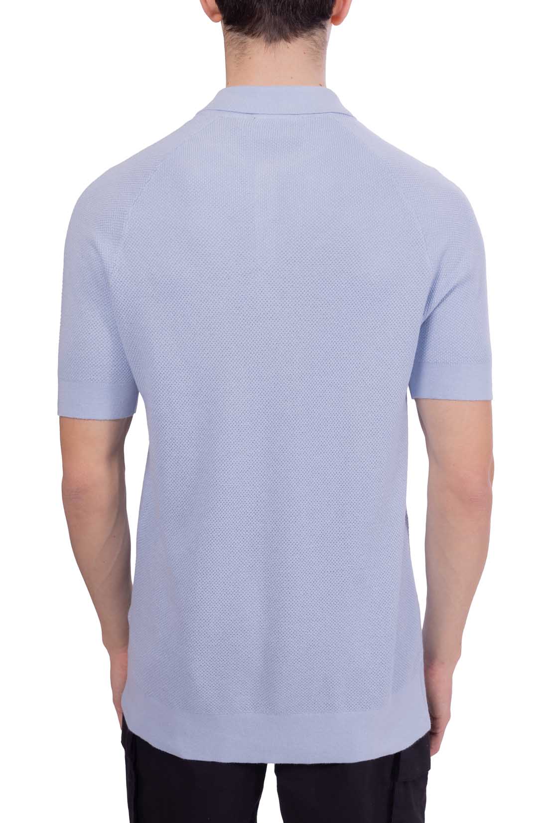 LYLE & SCOTT - Men's knitted polo shirt in linen blend-2