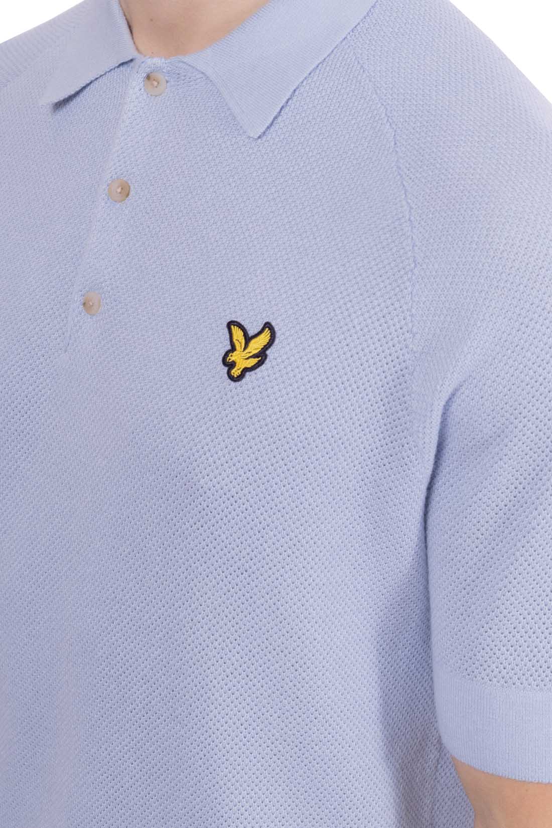 LYLE & SCOTT - Men's knitted polo shirt in linen blend-12