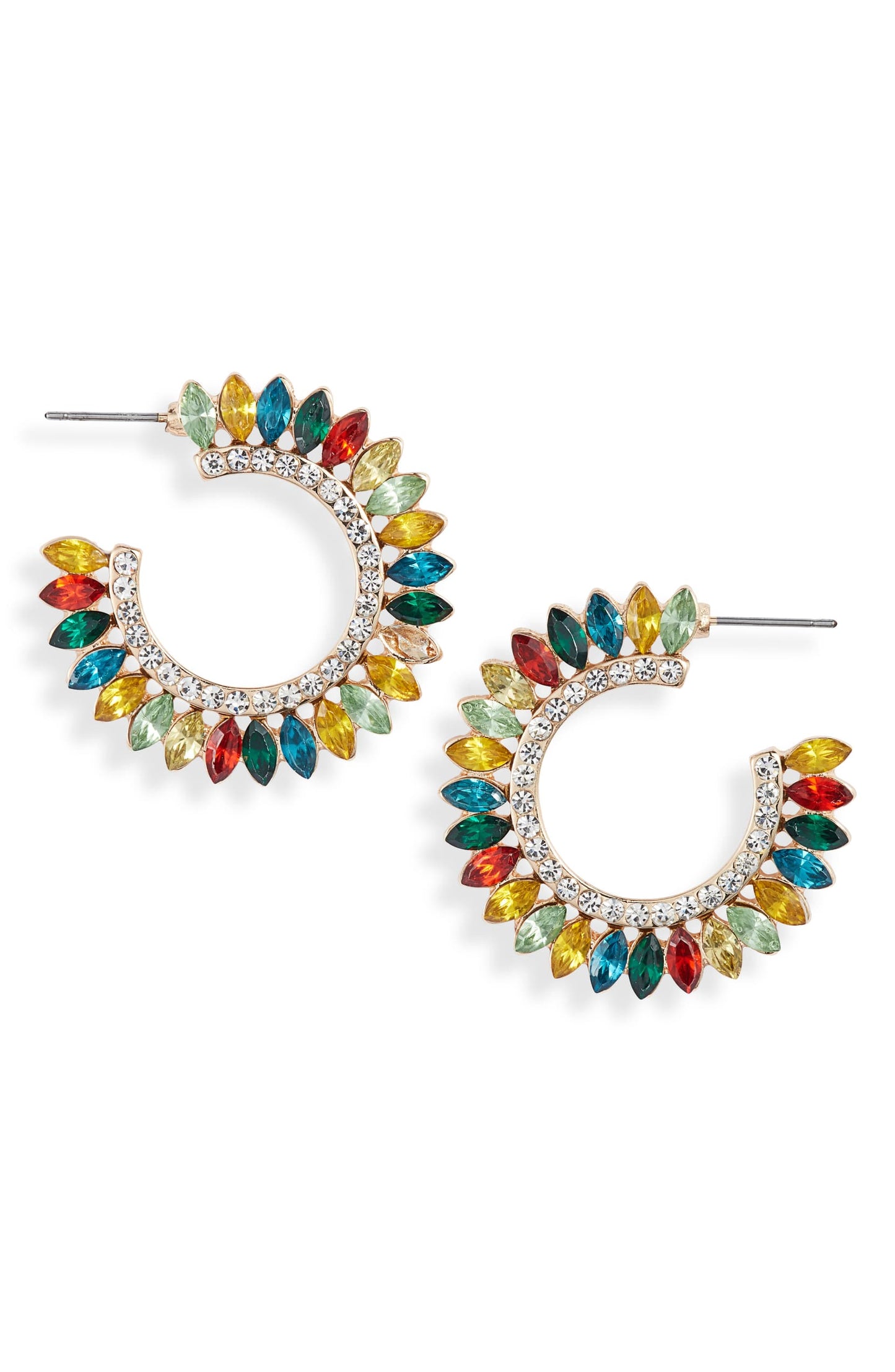 Crystal Fan Statement Hoops-0