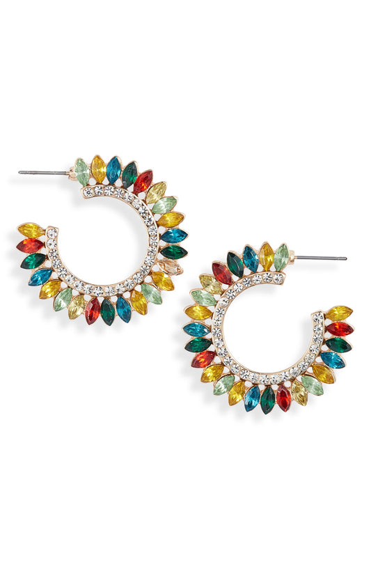 Crystal Fan Statement Hoops-0
