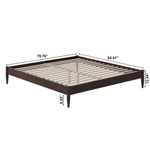 King Size Solid Hardwood Victorian Style Espresso Platform Bed-4