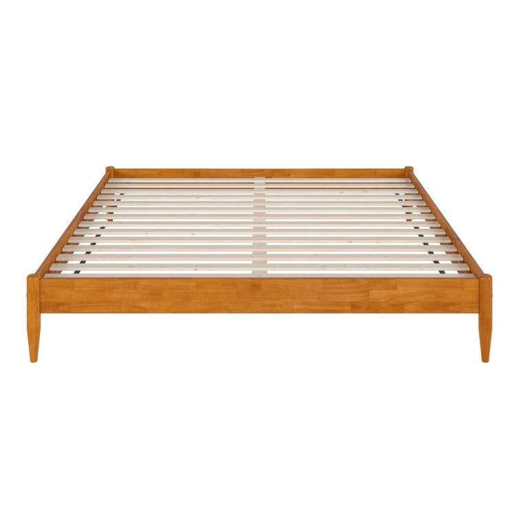 King size Solid Hardwood Platform Bed Frame in Natural Wood Finish-0