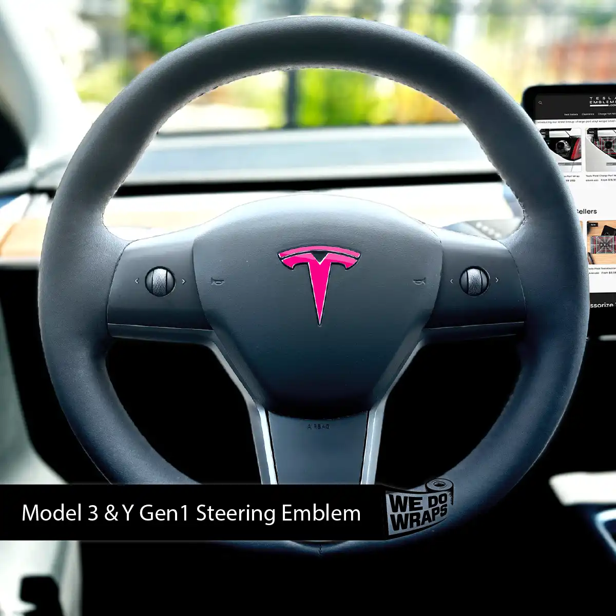 KPMF Momentum Pink Tesla Steering Wheel Wrap | MY 2019-'25