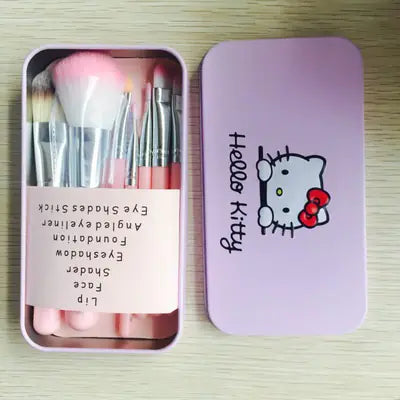 7 Piece Hello Kitty Makeup Brush Set