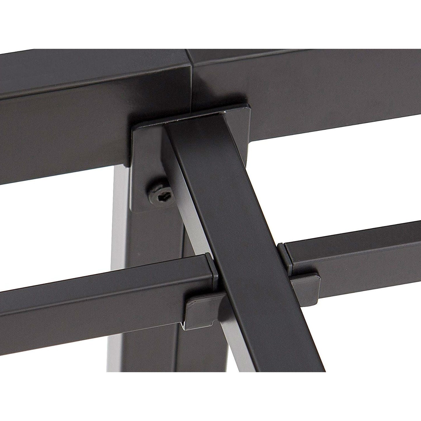 King size Modern Heavy Duty Black Metal Platform Bed Frame-3
