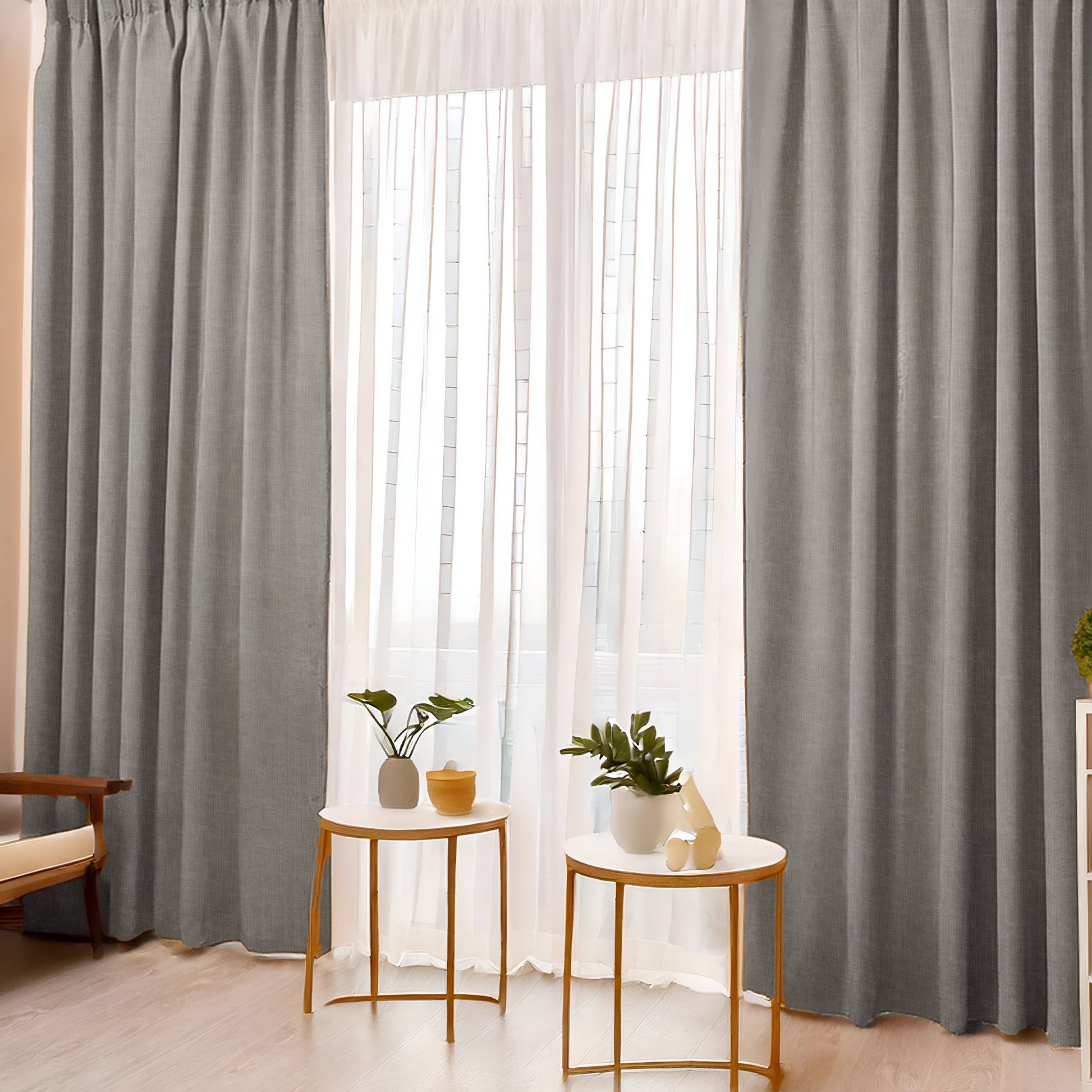 Linen Gray Curtain-1