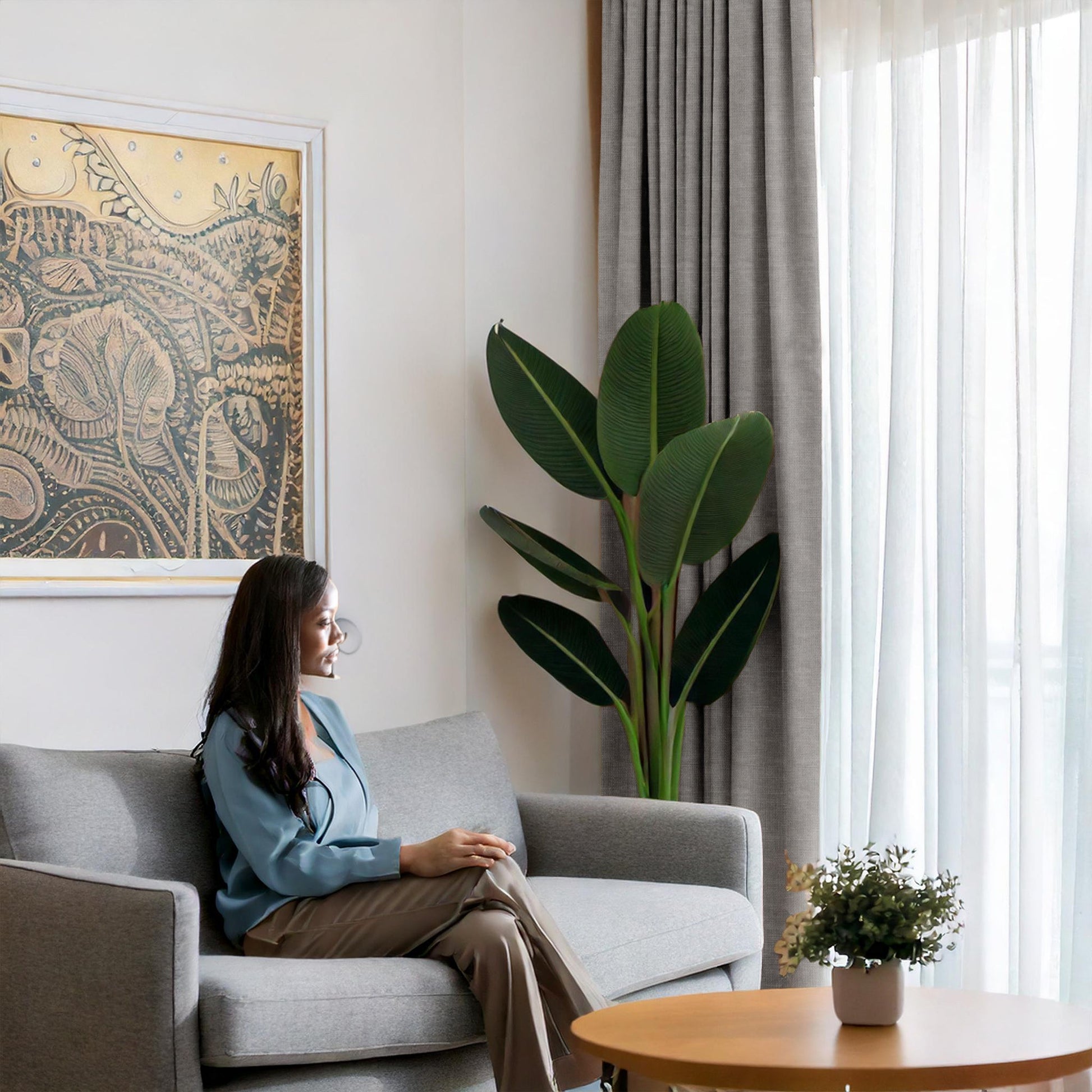 Linen Gray Curtain-2