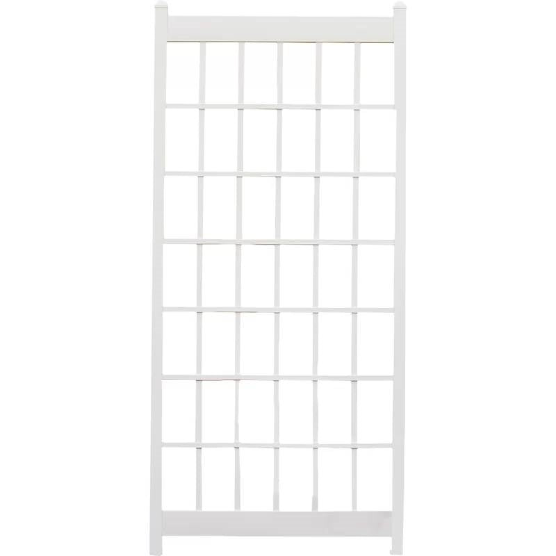Outdoor 85-inch x 38-inch White PVC Vinyl Lattice Garden Trellis-1