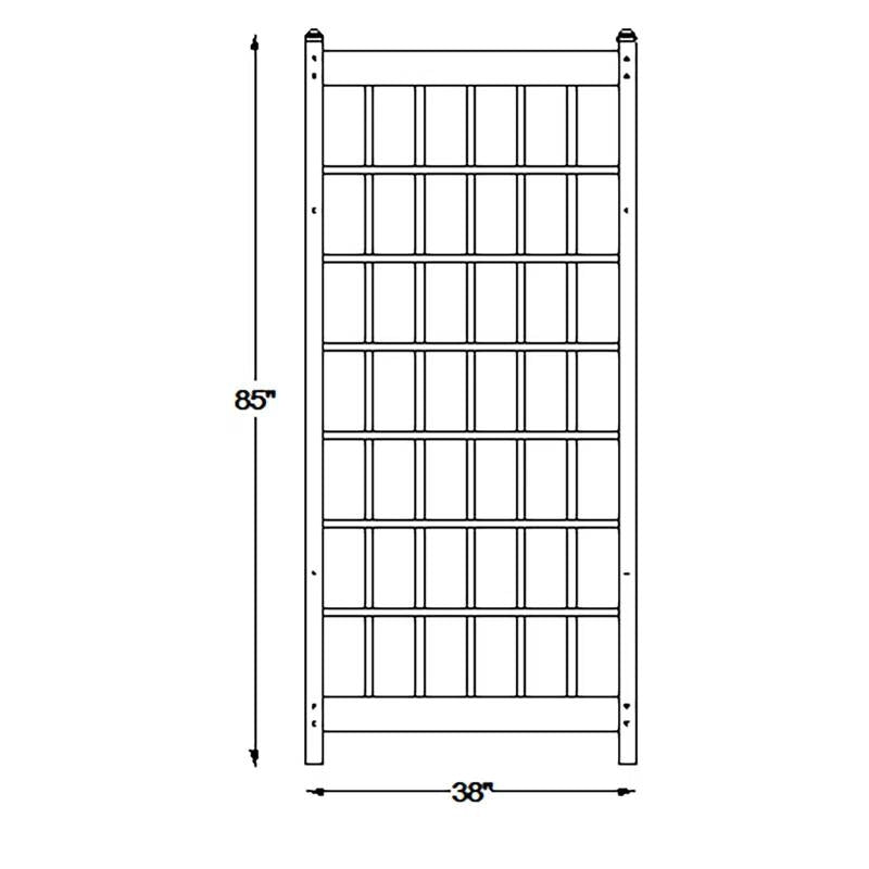 Outdoor 85-inch x 38-inch White PVC Vinyl Lattice Garden Trellis-2