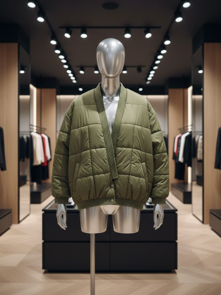 Kaki Zen Puffer Bomber • SOHO New Collection BYMANYC ® New York-1
