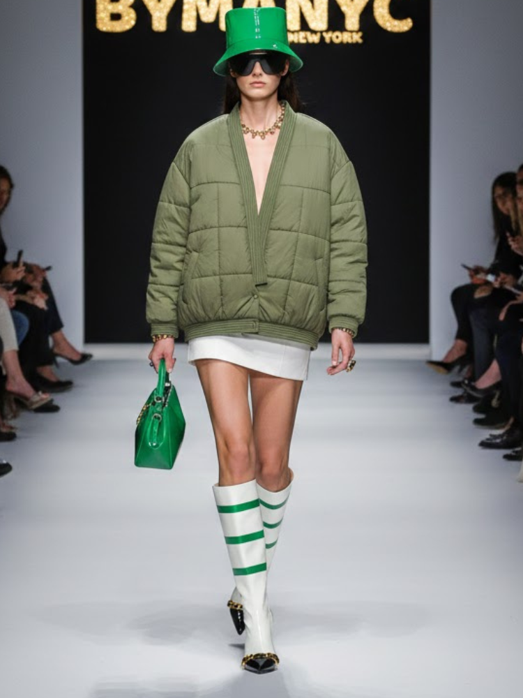 Kaki Zen Puffer Bomber • SOHO New Collection BYMANYC ® New York-0