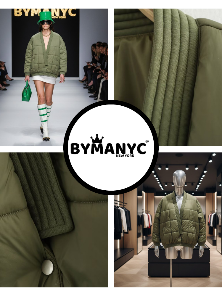Kaki Zen Puffer Bomber • SOHO New Collection BYMANYC ® New York-2