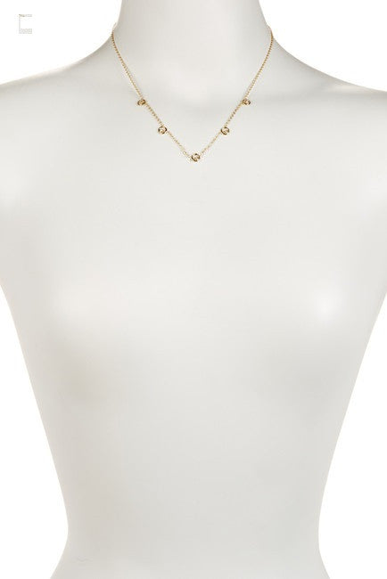 Karma Chain- 18K Gold with Ripples of Diamonds: Station Necklace-4