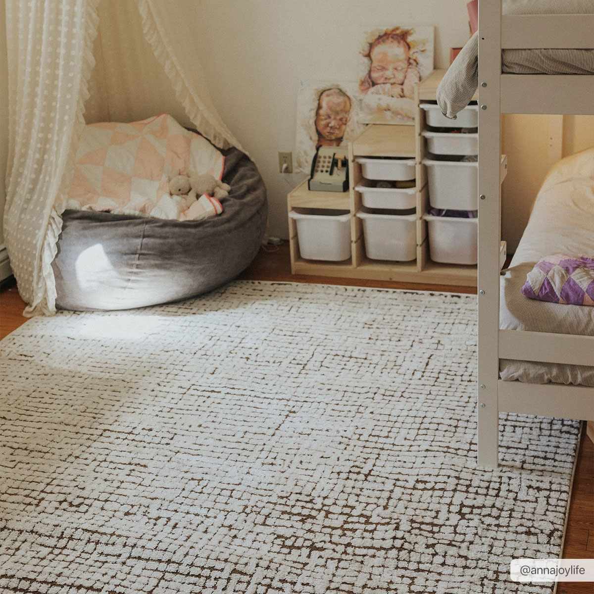 Keita Cream & Brown Area Rug-3