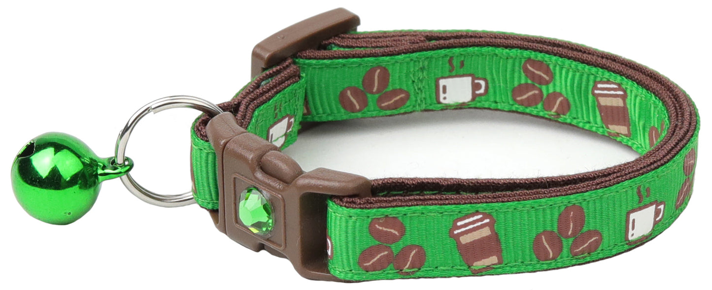Coffee Beans Breakaway Cat Collar-9