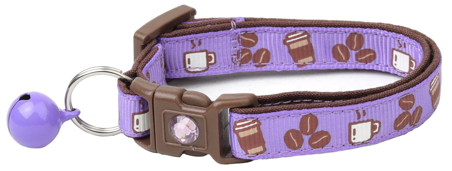 Coffee Beans Breakaway Cat Collar-8